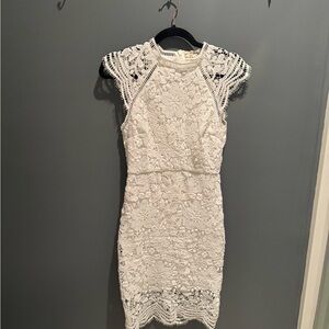 Main Strip White Lace Mini Dress